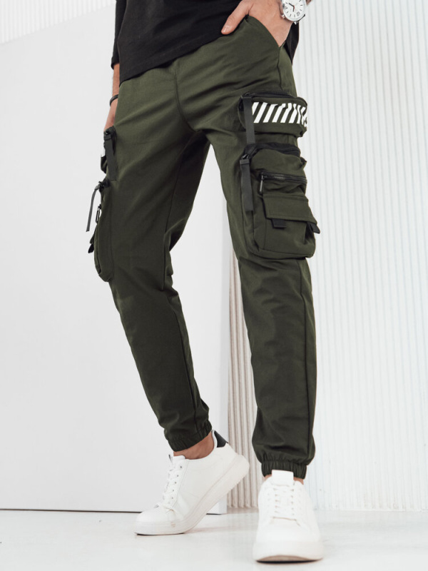 Pánské zelené cargo kalhoty Dstreet UX4160 L