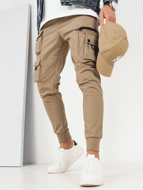 Pánské béžové cargo kalhoty Dstreet UX4157 L