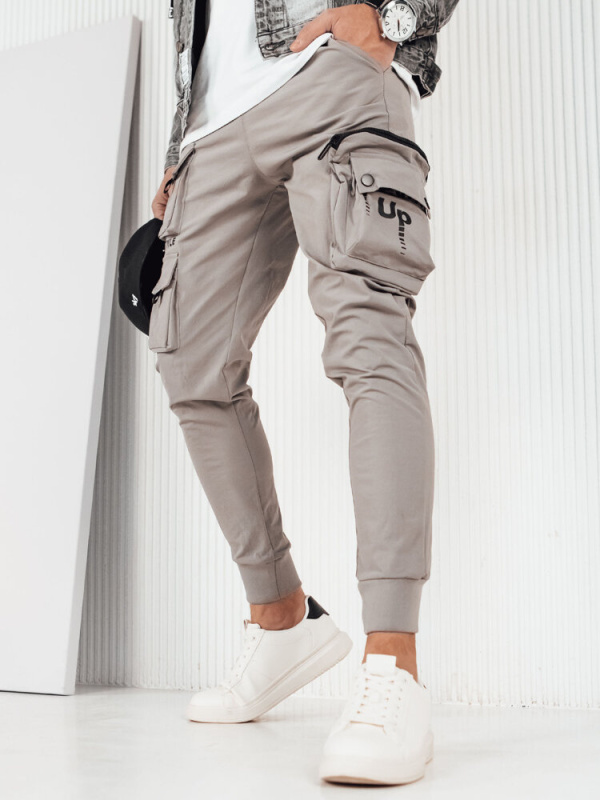 Pánské šedé cargo kalhoty Dstreet UX4156 L