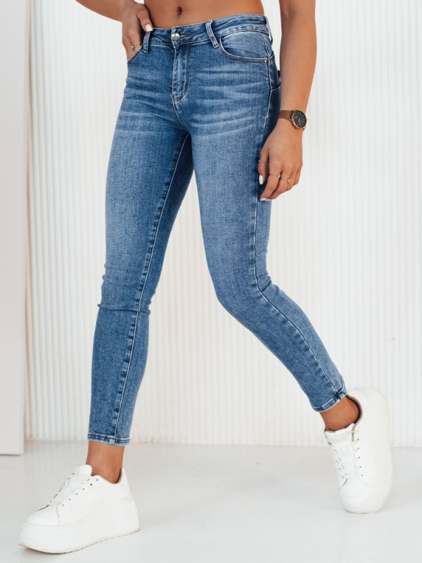 Dámské džíny s vysokým pásem BEVINO Barva modrá DSTREET UY1919 Barva: Modrá - světle, Velikost: 29