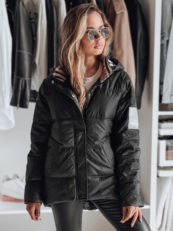 HIMES dámská prošívaná bunda černá Dstreet TY4245 Velikost: XL