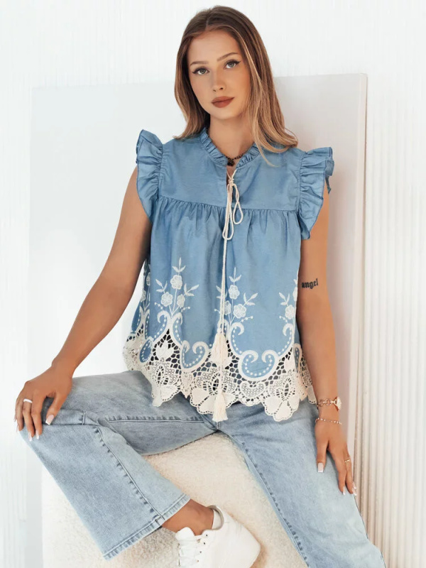 FATRELA dámská halenka modrá Dstreet RY2452 Univerzální