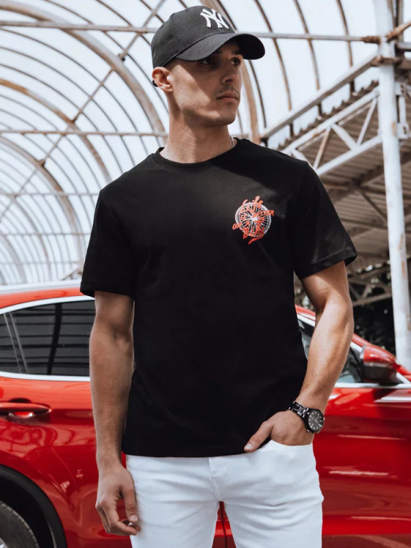 Pánské tričko s potiskem černé Dstreet RX5491 L