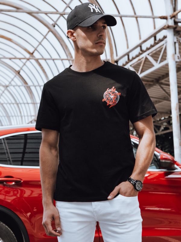 Pánské tričko s potiskem černé Dstreet RX5491 L
