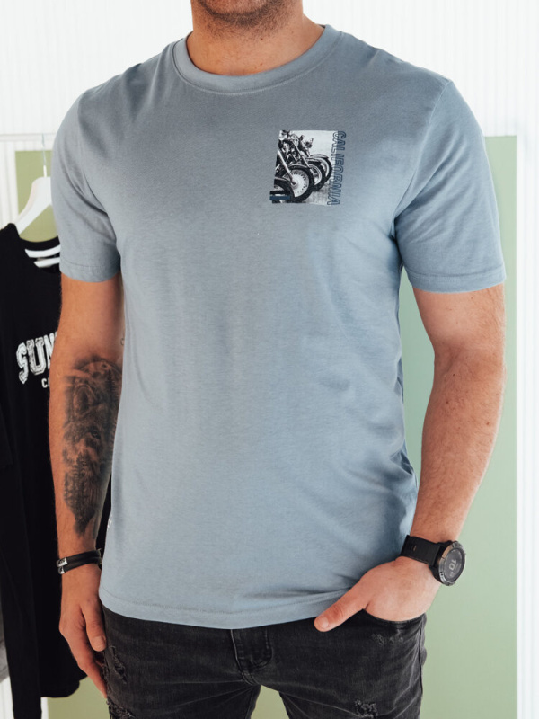Pánské tričko s potiskem Barva Bílý DSTREET RX5481 Barva: Modrá - světle, Velikost: XL