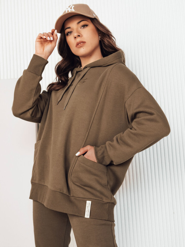 Dámská mikina Dstreet BY1278 Barva: Hnědá, Velikost: M