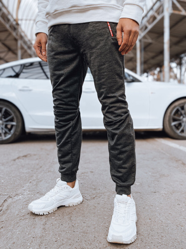 Pánské teplákové kalhoty Barva černá DSTREET UX4280 Barva: Šedá - tmavě, Velikost: XL/XXL