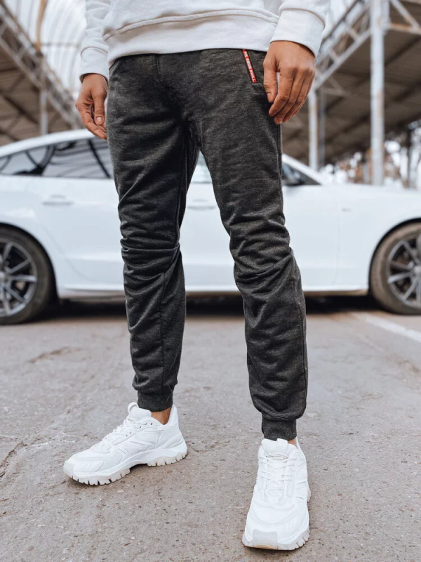 Pánské tmavě šedé tepláky Dstreet UX4282 2XL / 3XL