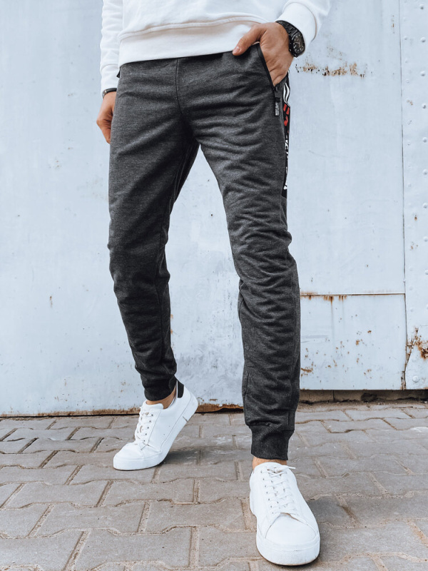 Pánské tmavě šedé tepláky Dstreet UX4271 2XL / 3XL