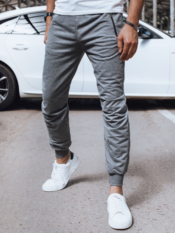 Pánské světle šedé tepláky Dstreet UX4269 L / XL