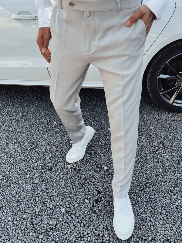 Pánské elegantní kalhoty světle šedé Dstreet UX4291 s32