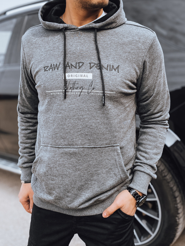 Pánská mikina s kapucí Dstreet BX5707 Barva: Šedá - tmavě, Velikost: XL