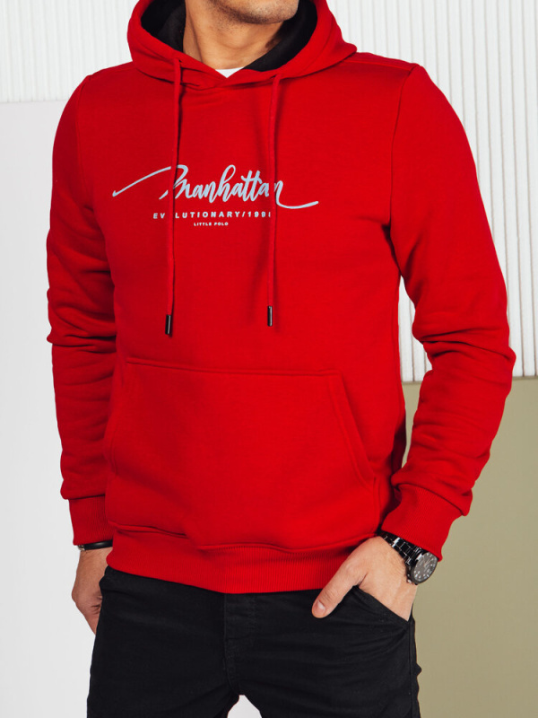 Bluza męska z kapturem jasnoszara Dstreet BX5700 Barva: Červená, Velikost: XXL
