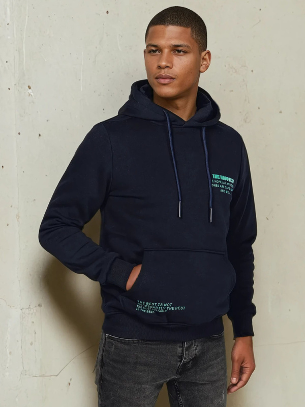 Pánská mikina s kapucí Dstreet BX5682 Barva: Modrá, Velikost: XL