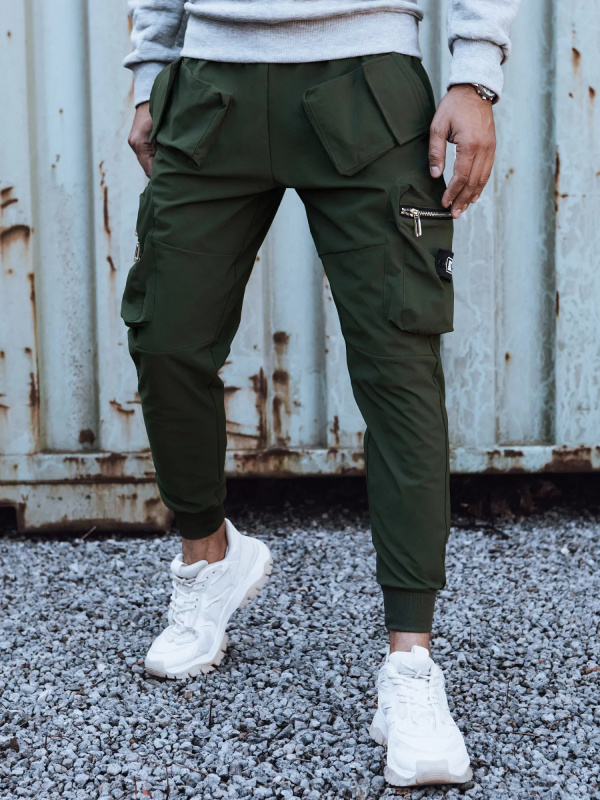 Pánské zelené cargo kalhoty Dstreet UX4301 S