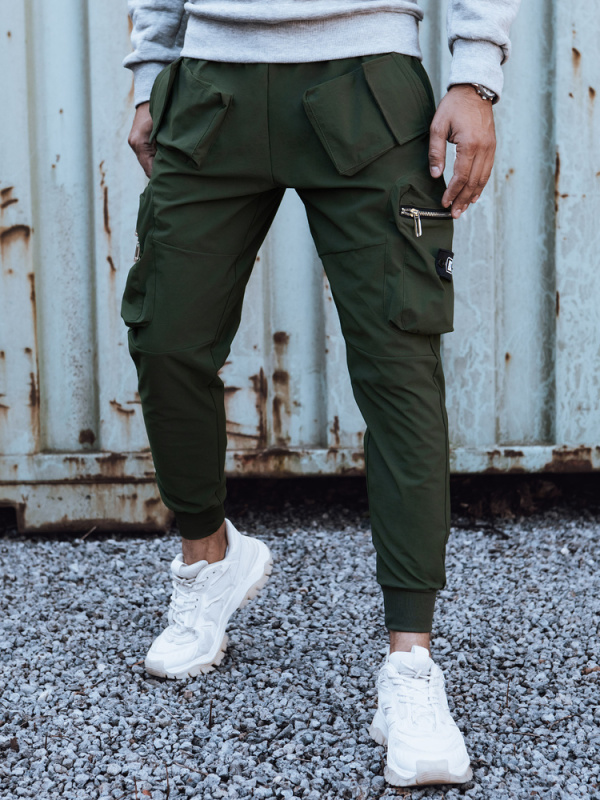 Pánské zelené cargo kalhoty Dstreet UX4301 S