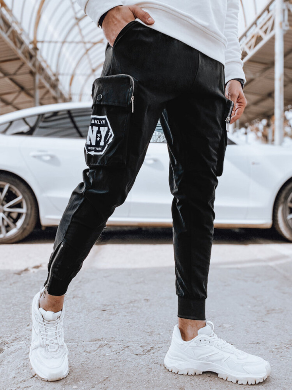 Pánské černé cargo kalhoty Dstreet UX4309 S