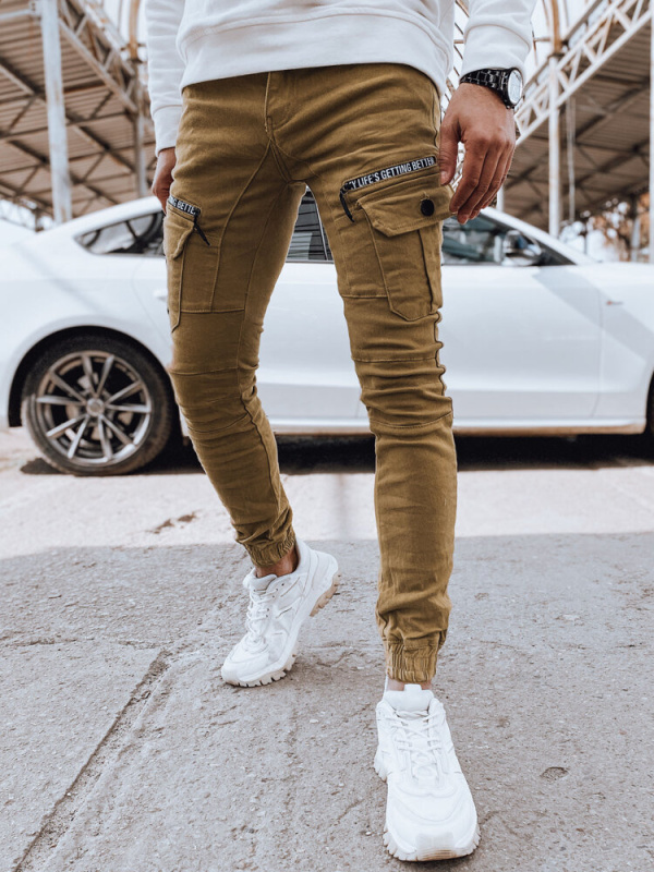 Pánské kalhoty Dstreet UX4360 Barva: Hnědá, Velikost: 32/46