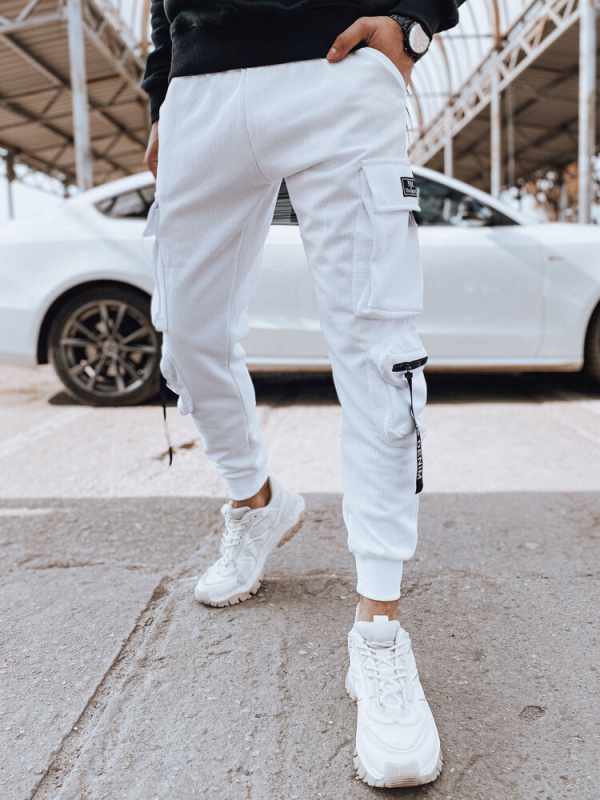 Pánské tepláky Dstreet UX4368 Barva: Bílá, Velikost: XXL