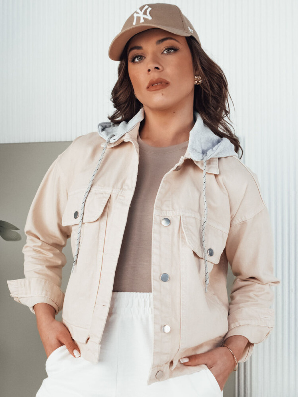 Dámská džínová bunda ASFA Dstreet TY4316 Barva: Béžová, Velikost: S