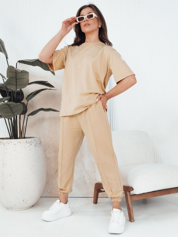 RIZNA dámská tepláková souprava béžová Dstreet AY1035 S