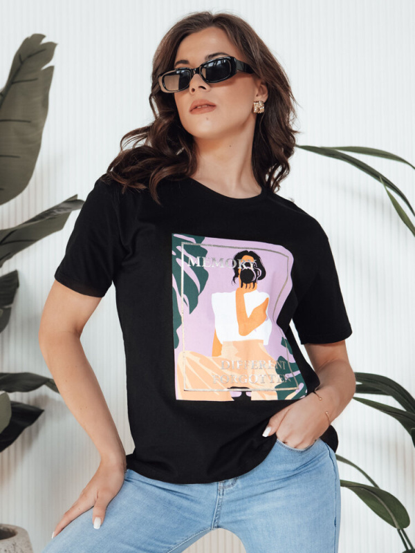 MEMORY dámské tričko černé Dstreet RY2628 M/L