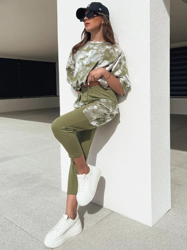 BIRWEKI khaki dámský set Dstreet AY1047 Velikost: S