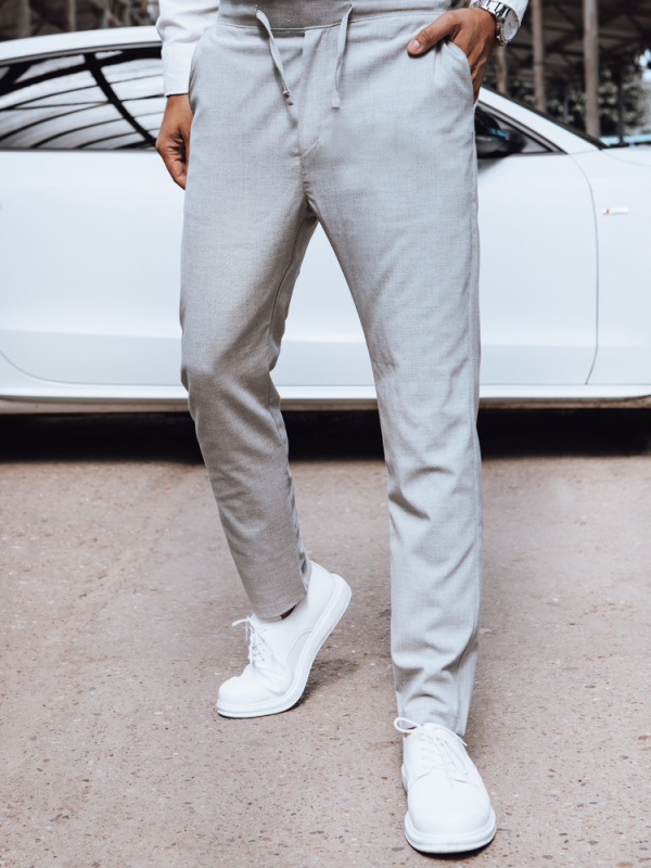 Pánské kalhoty chino světle šedé Dstreet UX4415 s36
