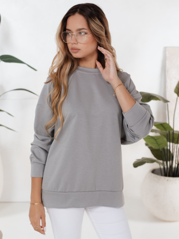 Dámská mikina UZORI Dstreet BY1285 Barva: Šedá - tmavě, Velikost: M