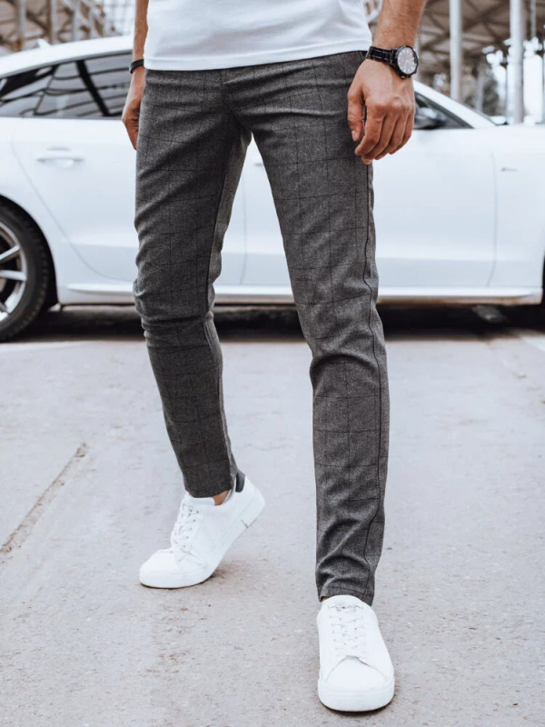 Pánské ležérní grafitové kalhoty Dstreet UX4406 s33