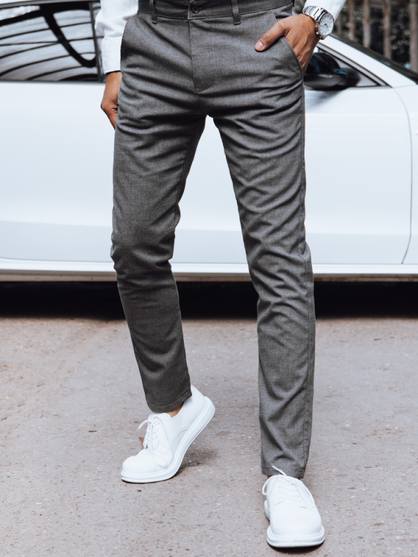 Pánské kalhoty chinos tmavě šedé Dstreet UX4388 s34