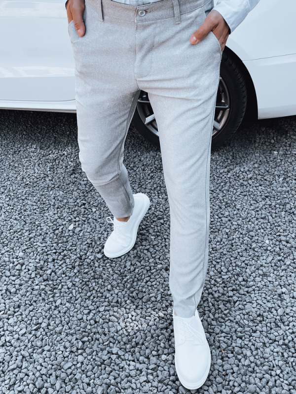 Pánské světle šedé kalhoty Dstreet UX4382 s33