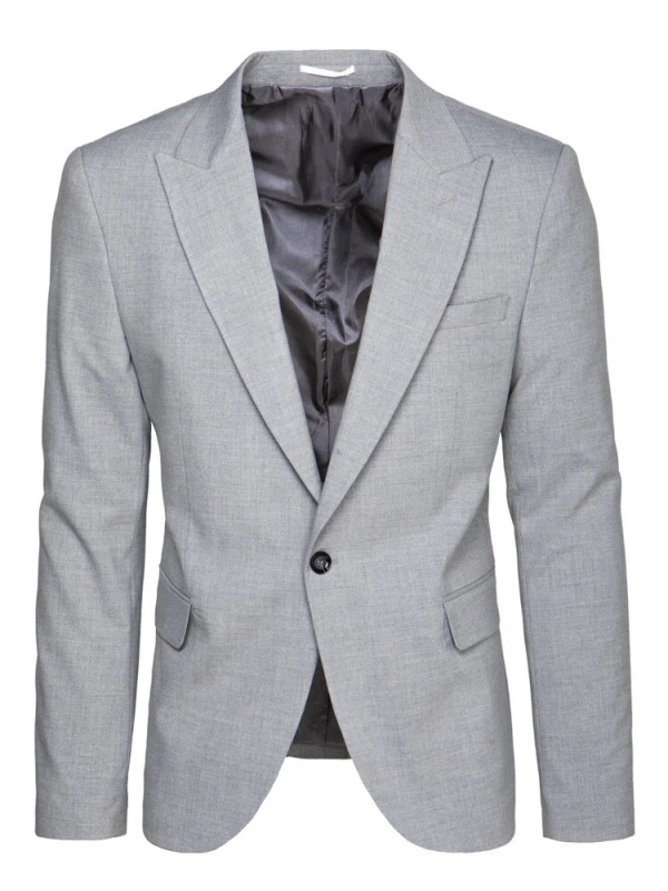 Pánské jednobarevné sako světle šedé Dstreet MX0618 M