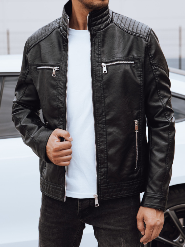 Pánská koženková bunda Dstreet TX4738 Barva: Černá, Velikost: XL