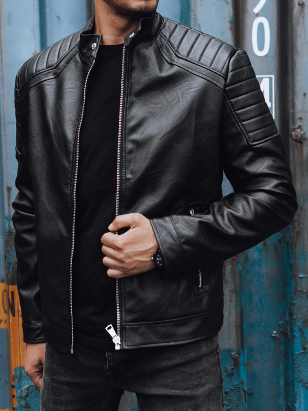 Pánská kožená bunda Dstreet TX4732 Barva: Černá, Velikost: XL