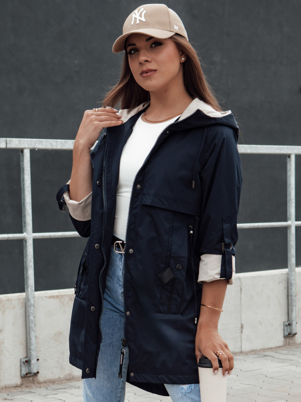 Dámská parka bunda s kapucí MEROY tmavě modrá Dstreet TY4408 S
