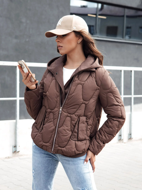 Dámská zimní bunda WINDGLAM kávová Dstreet TY4426 XL