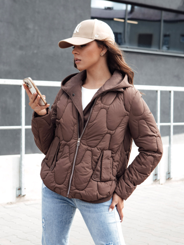 Dámská zimní bunda WINDGLAM kávová Dstreet TY4426 XL