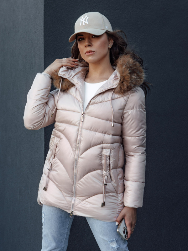 Dámská zimní bunda s kapucí WINTERCHIC růžová Dstreet TY4441 XL