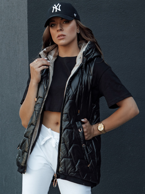 Dámská vesta GLITZY Dstreet TY4444 Barva: Černá, Velikost: M