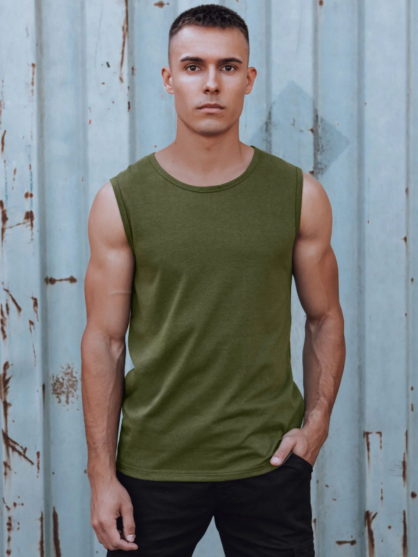 Pánské tílko bez potisku zelené Dstreet RX5620 M