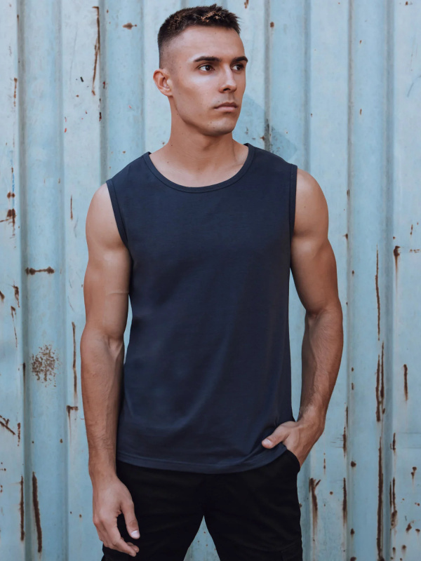 Pánské tílko bez potisku tmavě modré Dstreet RX5622 XL