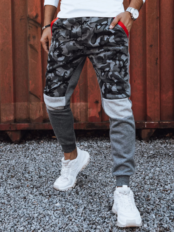 Pánské teplákové kalhoty camo antracitové Dstreet UX4427 L