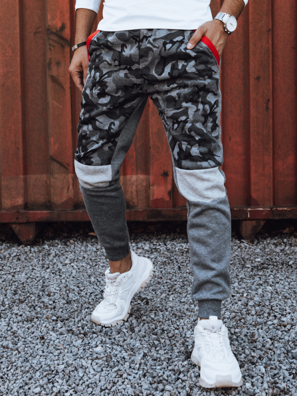 Pánské teplákové kalhoty camo antracitové Dstreet UX4427 XL