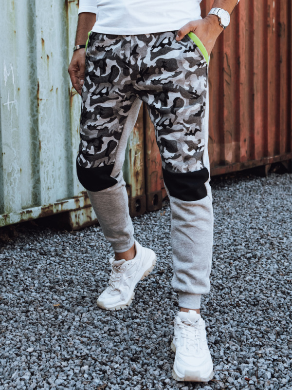 Pánské teplákové kalhoty camo šedé Dstreet UX4428 XL