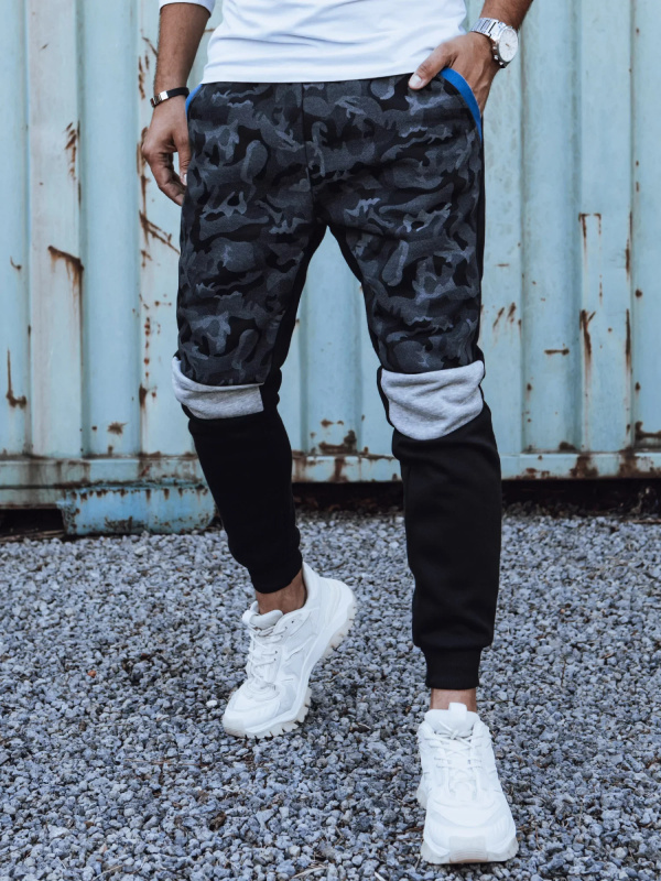 Pánské teplákové kalhoty camo černé Dstreet UX4429 M