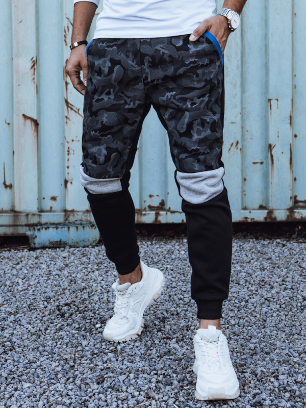 Pánské teplákové kalhoty camo černé Dstreet UX4429 M