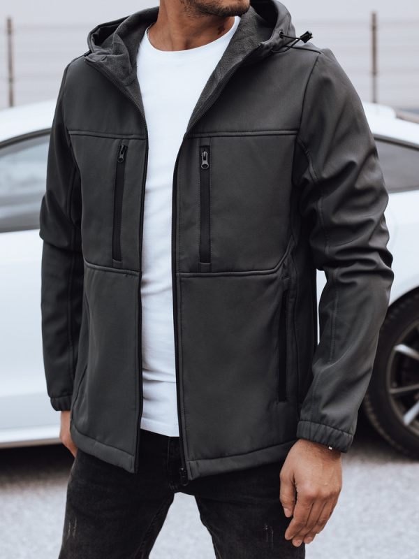 Pánská bunda s kapucí Dstreet TX4817 Barva: Šedá - tmavě, Velikost: XL