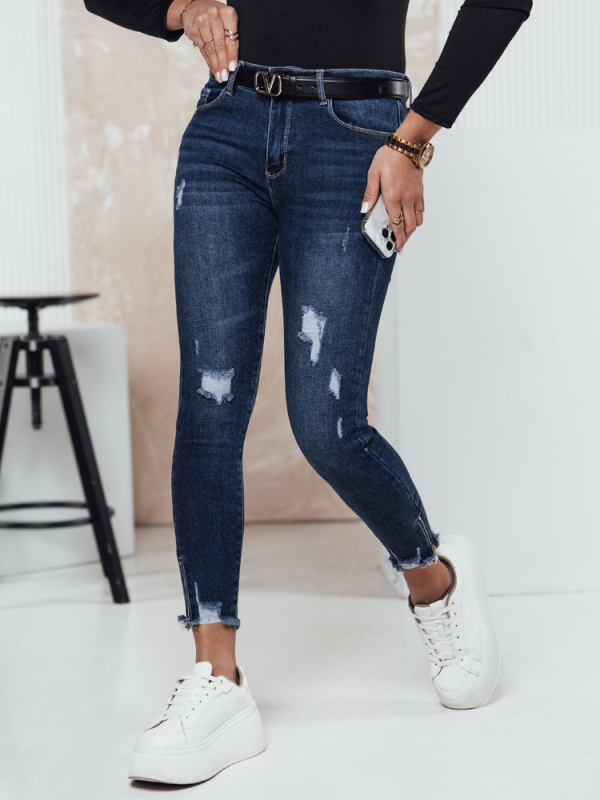 Dámské džíny ZIPDETAIL push up Dstreet UY2306 Barva: Modrá - světle, Velikost: 28