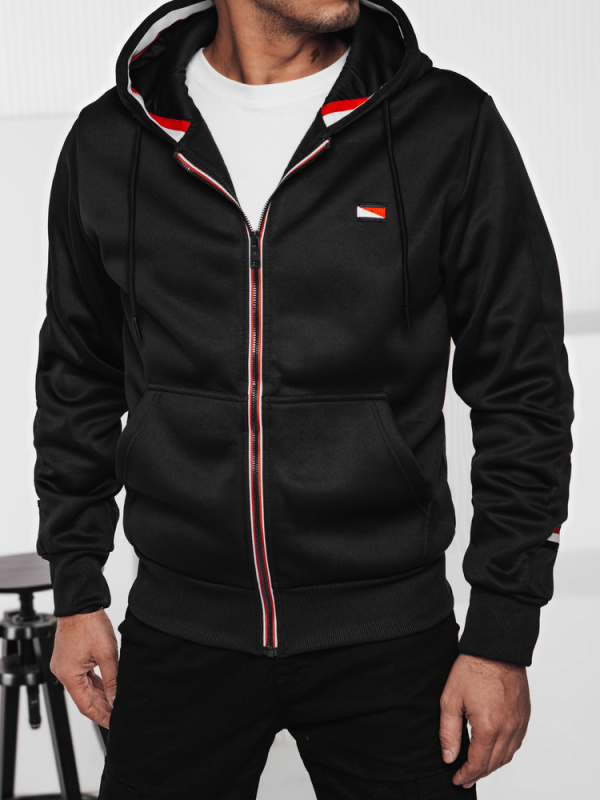 Pánská mikina s kapucí Dstreet BX5855 Barva: Černá, Velikost: M